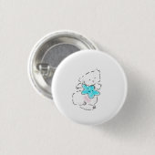 Süßer Bichon Frise Welpe umarmt blauen Stern Button (Vorne & Hinten)