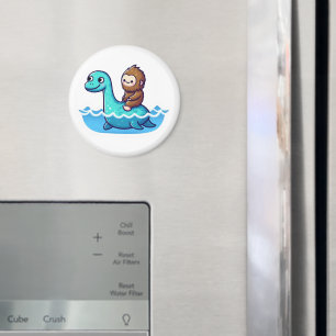 Süßer Bigfoot mit süßem Loch Ness Magnet