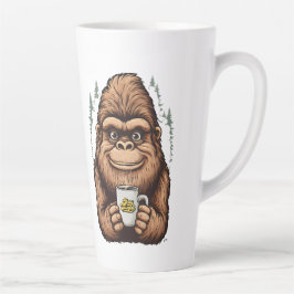 Süßer Bigfoot trinkt Kaffee  Lustiger Sasquatch  Milchtasse