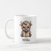 Süßer Bison liest ein Buch Custom Kaffeetasse (Links)