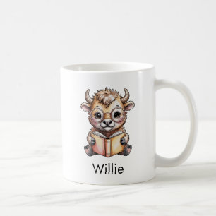 Süßer Bison liest ein Buch Custom Kaffeetasse