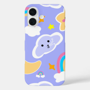 Süßer Blau Himmel Regenbogen Muster iPhone 16 Hülle