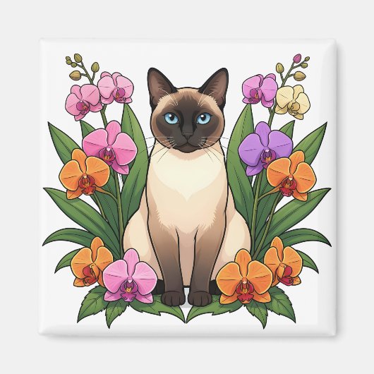 süßer blauäugiger Siam-Katz-Magnet Magnet (Vorne)