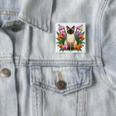 süßer blauäugiger Siamkatzen-Button Button (Beispiel)