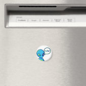 Süßer blauer Außerirdischer sagt Hallo Magnet (In Situ (Geschirrspüler))