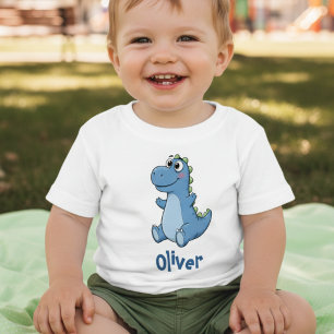 Süßer blauer Baby-Cartoon-Dinosaurier Baby T-shirt