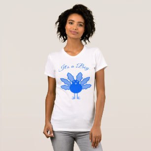 Süßer blauer Baby-Junge Thanksgiving Truthahn indi T-Shirt