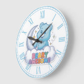 Süßer blauer Bären Mond & Sterne "Beary Awesome" K Große Wanduhr (Winkel)
