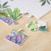 Süßer blauer Blumenkatzenname Puzzle (Seite)