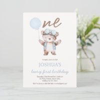 Süßer blauer brauner Beary erster Geburtstag Bär G