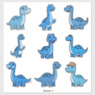 Süßer blauer Brontosaurus-Dinosaurier-Vinyl-Aufkle Aufkleber