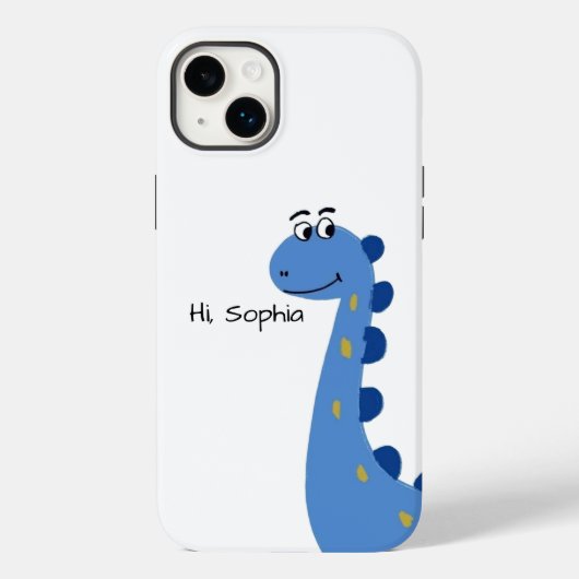 Süßer blauer Dinosaurier - Benutzerdefinierter Nam Case-Mate iPhone Hülle (Rückseite)
