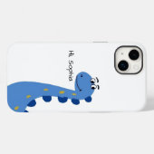 Süßer blauer Dinosaurier - Benutzerdefinierter Nam Case-Mate iPhone Hülle (Rückseite (Horizontal))