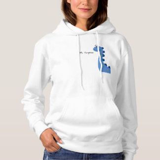 Süßer blauer Dinosaurier - Benutzerdefinierter Nam Hoodie