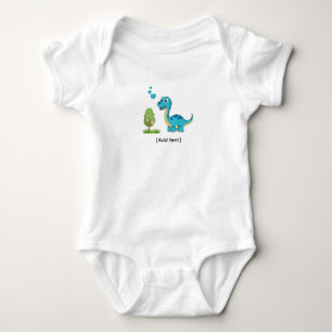 Süßer blauer Dinosaurier mit Herzen - Niedlicher B Baby Strampler