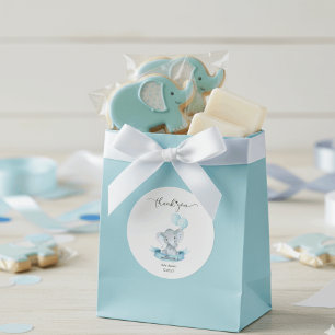 Süßer blauer Elefant Baby Shower Danke Sticker