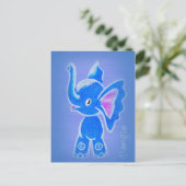 Süßer blauer Elefant Postkarte (Stehend Vorderseite)
