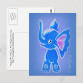 Süßer blauer Elefant Postkarte (Vorne/Hinten)