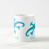 Süßer blauer Gecko-Echsen-Kindername Kaffeetasse (Mittel)