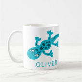 Süßer blauer Gecko-Echsen-Kindername Kaffeetasse (Links)