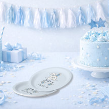 Süßer blauer Häschen-Junge zum ersten Geburtstag