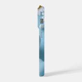 Süßer blauer Herz-Blumen-Handy-Aufkleber iPhone Hülle (Linke Seite)