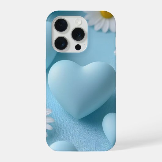 Süßer blauer Herz-Blumen-Handy-Aufkleber iPhone Hülle (Rückseite)
