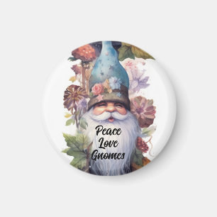 Süßer blauer Hut Gnom Peace Love Gnome Magnet