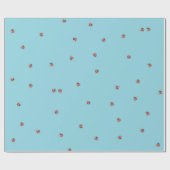 Süßer blauer Marienkäfer Geschenkpapier (Flach)