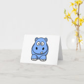 Süßer blauer Nilpferd Karte (Gelbe Blume)