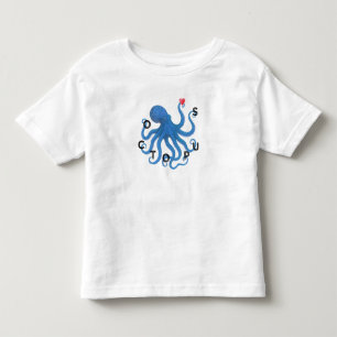 Süßer blauer Oktopus-Freund mit Herz Ozean Schnorc Kleinkind T-shirt