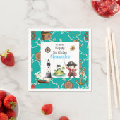 Süßer blauer Pirat Kindergeburtstag Serviette (Beispiel)