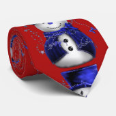 Süßer blauer Schneemann Weihnachten Krawatte (Gerollt)