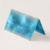 Süßer blauer silberner falscher Glitter Visitenkarten (Vorderseite)