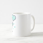 Süßer blauer Teddybär mit Herz Liebe Kaffeetasse (VorderseiteRechts)
