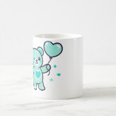 Süßer blauer Teddybär mit Herz Liebe Kaffeetasse (Mittel)