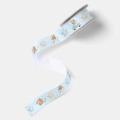 Süßer blauer Teddybär Satinband (Rückseite)