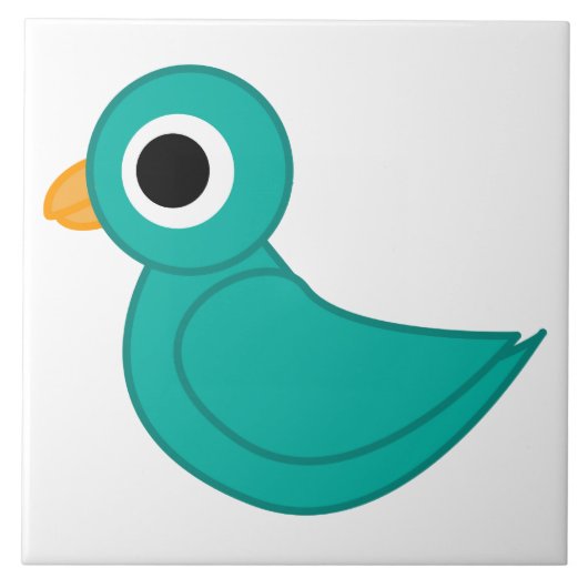 Süßer blauer Vogel Fliese (Vorderseite)