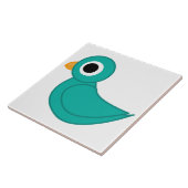 Süßer blauer Vogel Fliese (Seite)