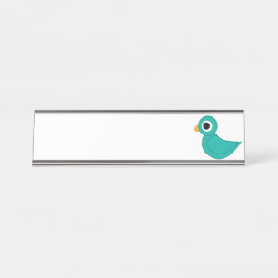 Süßer blauer Vogel Schreibtischnamensplakette