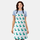 Süßer blauer Vogel Schürze (Getragen)