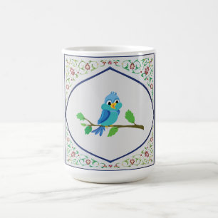 Süßer blauer Vogel-Teppich Kaffeetasse