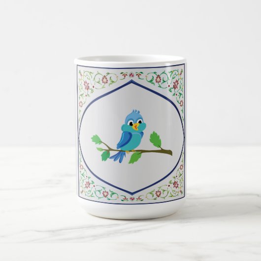 Süßer blauer Vogel-Teppich Kaffeetasse (Mittel)
