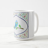 Süßer blauer Vogel-Teppich Kaffeetasse (VorderseiteRechts)
