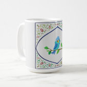 Süßer blauer Vogel-Teppich Kaffeetasse (Vorderseite Links)