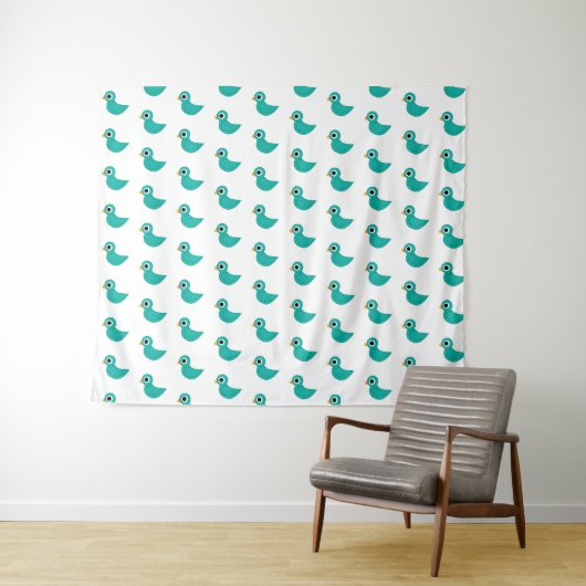 Süßer blauer Vogel Wandteppich (Beispiel (Horizontal))