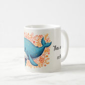 Süßer blauer Wal Kaffeetasse (VorderseiteRechts)