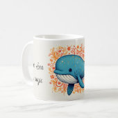 Süßer blauer Wal Kaffeetasse (Vorderseite Links)