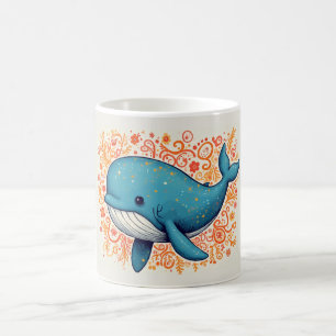 Süßer blauer Wal Kaffeetasse