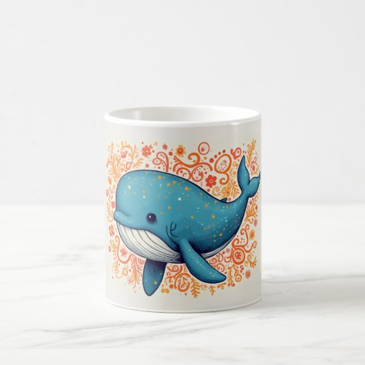 Süßer blauer Wal Kaffeetasse (Mittel)